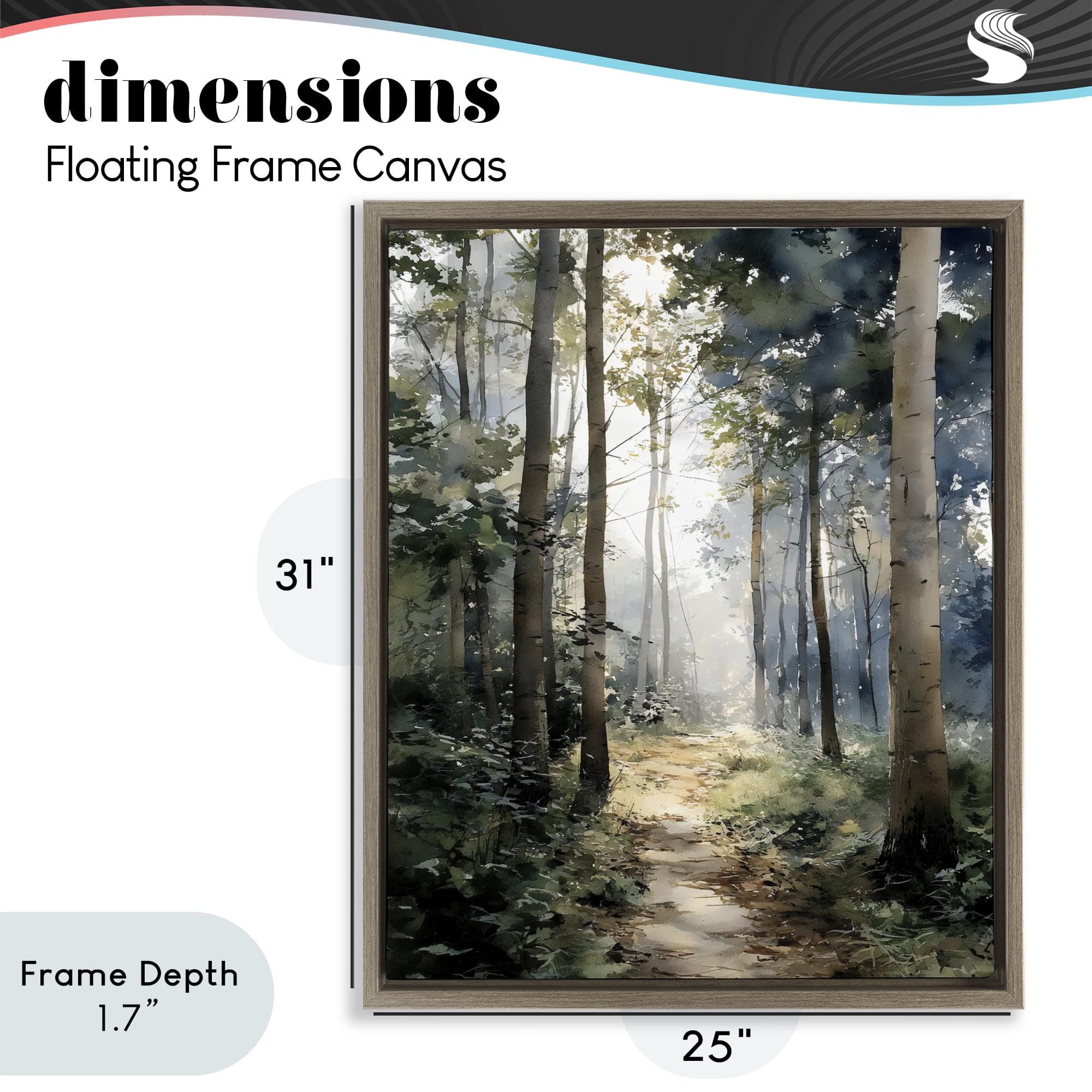 Stupell Industries Forest Path in Morning Brown Framed Floater Canvas Wall Art, design by Franklyn Gregory