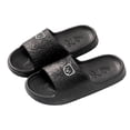 thumbnail image 3 of Women & Menâs Shower Slippers Cute Bear Pattern Slide Slippers, Indoor Non- EVA Sole, Bathroom House Shoes Beach Sandals(Black,8-9), 3 of 8