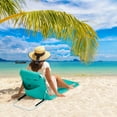 thumbnail image 2 of FYBTO Chaise de Plage Portable, Chaise de Camping, Chaise de Plage Pliante avec Support Dorsal et Sac de Rangement, Chaise de Plage Inclinable Réglable Légère pour Voyage Pêche Randonnée (Longue, Bleu Pâle)-1066, 2 of 5