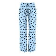 thumbnail image 6 of Lenpel Pajama Pants for Women Elastic High Waisted Drawstring Heart Printed Wide Leg Lounge Pants Comfy Casual Pj Bottoms(Blue,X-Large), 6 of 6