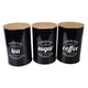 thumbnail image 1 of Contenedor para café, té y azúcar, recipiente para almacenar alimentos, tarro para harina, comedor Negro, 1 of 7