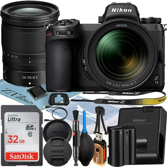 Nikon Z7 II Mirrorless Camera with NIKKOR Z 24-70mm f/4 S Lens + SanDisk 32GB Memory Card + ZeeTech Accessory Bundle