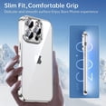 thumbnail image 6 of for iPhone 14 Pro Max Case 𝟮𝟬𝟮𝟯 𝗡𝗘𝗪 with Full Camera Protection, [Far Beyond Official Color] [Military Grade Drop Tested] Metallic Glossy Clear Case Designed for Women Men 6.7”,Cool Silver, 6 of 17