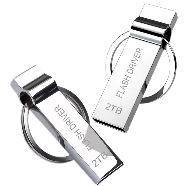 USB Flash Drive 2000GB Flash Drive High Speed Thumb Drive Rotatable Design Memory Stick for Computer Zip Drive USB Backup Jump Drive - Silver
