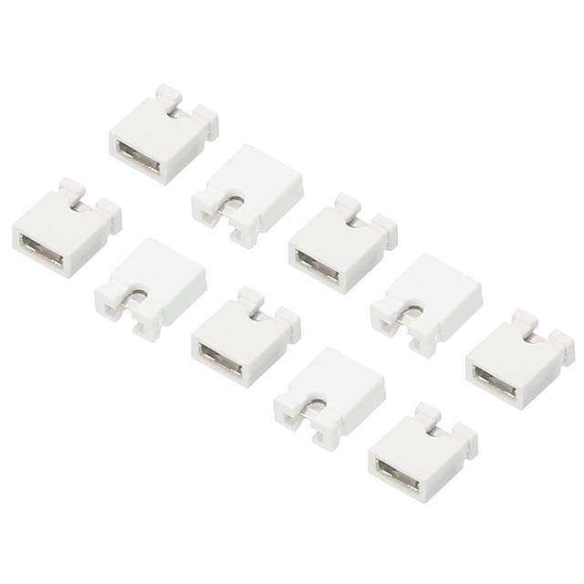Unique Bargains 2.54mm Jumper Caps Shunts Short Circuit Connection Pin Blocks, White 50 Pack