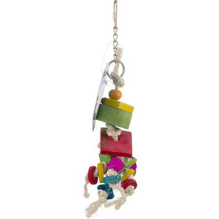 Hartz Feather Frenzy Bird Toy, Rope and Wood Combination