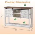 thumbnail image 6 of AMERLIFE Sofa Table with Sliding Barn Doors, TV Console Table, 46" Farmhouse Rustic Storage Entryway Table, Adjustable Open Shelves, Hallway, Living Room, Bedroom, Antique White, 6 of 15