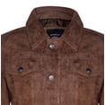 thumbnail image 4 of Mens Suede Leather Denim Jeans Jacket-Dover in Tan, 4 of 5