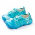 thumbnail image 2 of Water Shoes for Kids Girls Boys Barefoot Shoes with Adjustable Laces Quick Drying Beach Sports Non Swimming Hiking Sky Blue 5.5-6Y, 2 of 4