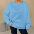 thumbnail image 2 of ABATAB Womens Sweatshirts Plus Size Crew Neck Fleece Oversized Pullover Clothes Fall Long Sleeve Tops Soft Athletic Tops(3X-Large,Sky Blue), 2 of 6