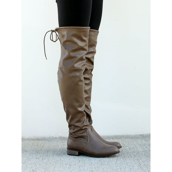 Nature Breeze Over the Knee Women's Boots in Taupe