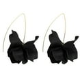 thumbnail image 1 of Bohemian Rose Petal Tassel Resin Earrings - Layered Petal Earrings - Personality Exaggerated Flower Tassel Earrings - black, 1 of 5