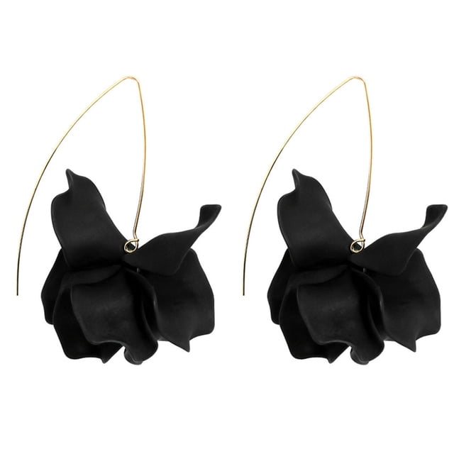 Pendientes de resina con borlas de pétalos de rosa bohemia - Pendientes de pétalos en capas - Pendientes de borlas de flores exageradas con personalidad