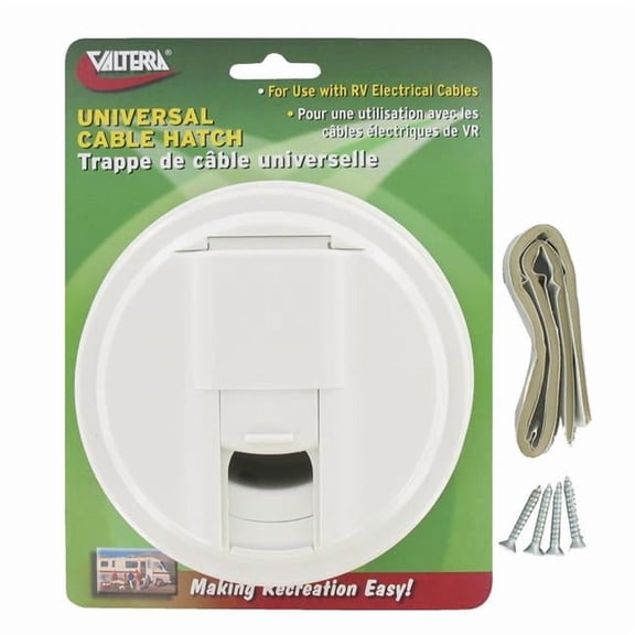 Valterra Universal Round Cable Hatch - White - Carded