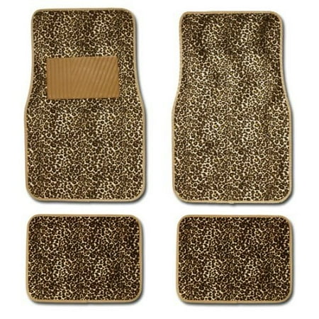 Cheetah Animal Print Auto Floor Mat 4 Pcs Walmart Com