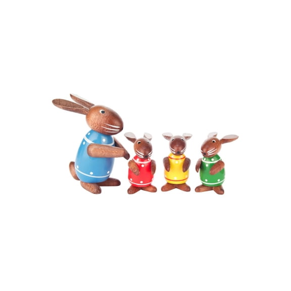 Set of 4 Dregeno Rabbit Family Easter Figure 4"