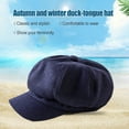thumbnail image 2 of Peaked Caps Retro Fashion Warm Woolen Beret Octagonal Hats Easy Matching Sun Visor Design Windproof Headgear for Theme Party Light Gray, 2 of 6