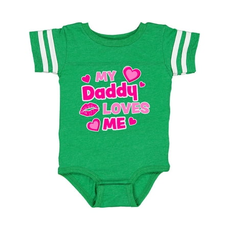 

Inktastic My Daddy Loves Me with Hearts and Kiss Gift Baby Boy or Baby Girl Bodysuit