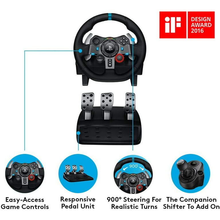 Logitech G27 Car Racing Sim Steering Wheel Pedals & Shifter Gear Box PS3 +  Gift