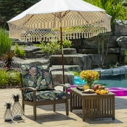 ARDEN Outdoor Deep Seat Cushion Set, 24 x 24, Water Repellant, Fade Resistant, Deep Seat Bottom & Back Cushion, Simone Blue Tropical