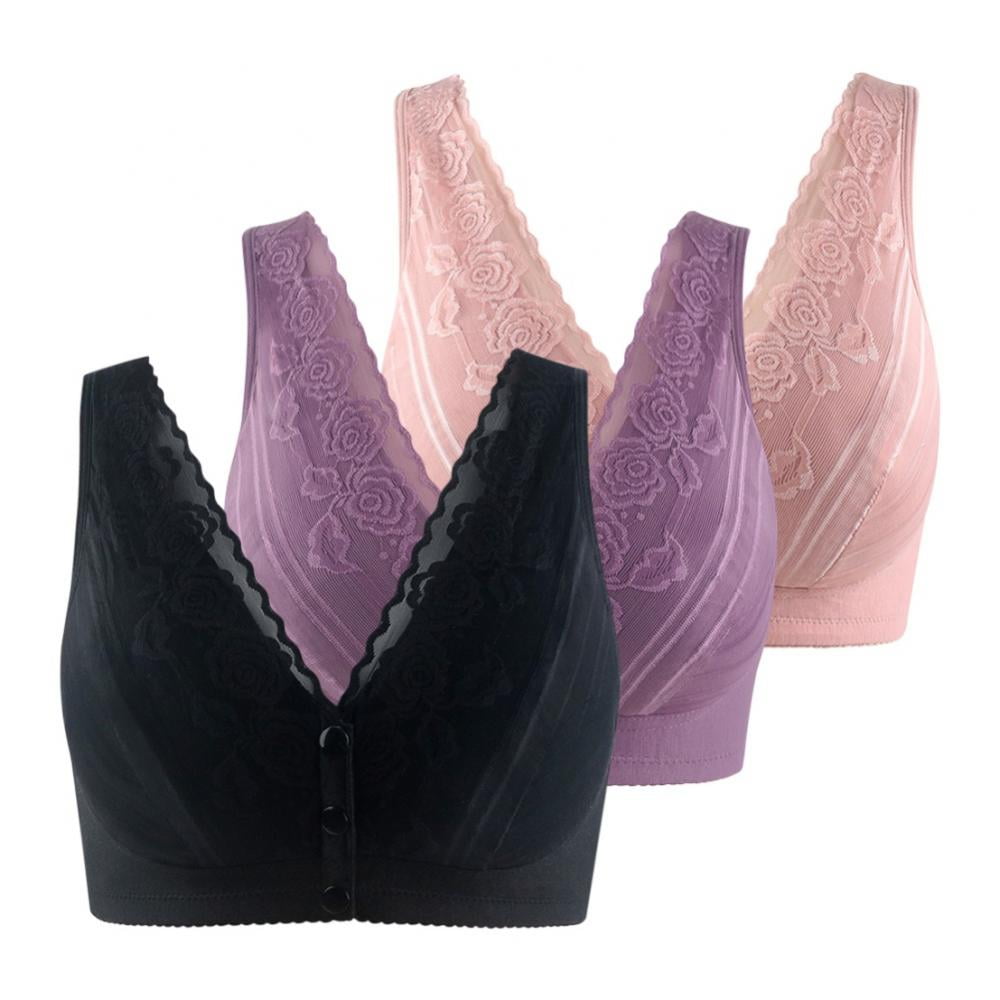 Spdoo Lace Front Snap Closure Bras For Women,full Coverage Everyday Bra 