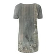 thumbnail image 5 of GceSteap Summer Short Sleeve Tunic Long Tops for Women Trendy Plus Size Flowy Shirts Casual Sexy V Neck Smocked Floral Blouses, Gray 4XL, 5 of 5
