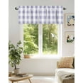 thumbnail image 6 of Curtain Valance for Windows,Purple White Plaid Kitchen Valances Rod Pocket Short Curtains,Classic Geometric Lattice Window Treatment Panel for Bedroom Bathroom 60x18in, 6 of 9