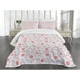 thumbnail image 3 of Ambesonne Candy Cane Quilted Bedspread Set 3 Pcs, Holiday Food, Queen Size, Red White Coconut, 3 of 5