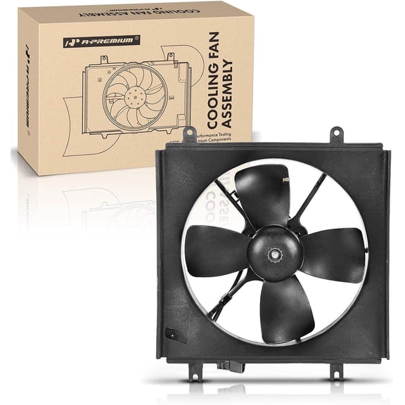 A-Premium Engine Radiator Cooling Fan Assembly with Shroud Compatible with Honda CR-V CRV 1997 1998 1999 2000 2001, 2.0L, Replace# 19020P5M004, 19030P3F024