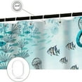 thumbnail image 5 of Blue Sea Turtle Octopus Shower Curtain,Teal Ocean Bath Curtain,Fish Underwater Animal Seashell Jellyfish Coastal Theme Bathroom Decor Set Hooks Included 70X70in, 5 of 6