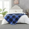 thumbnail image 4 of Flannel Fleece Throw Blanket 50 x 60 Inches, All Season Plaid Blue Blanket for Bed, Couch, Car, 4 of 6