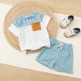 thumbnail image 2 of Baby Boy Clothes Toddler Boys Summer Outfits Elastic Waist Shorts and Patchwork T-Shirts Clothing Sets, 2 of 6