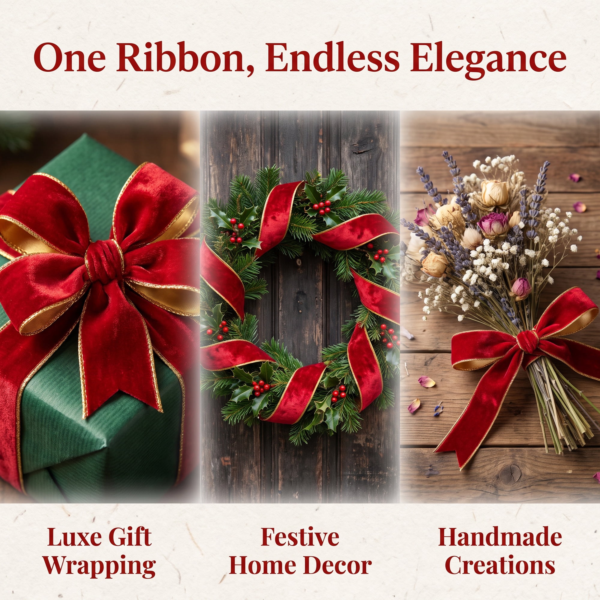 Unique Bargains Extra Wide Decorative Ribbon for Gift Decoration Use Dark Red 9.8 Yard
