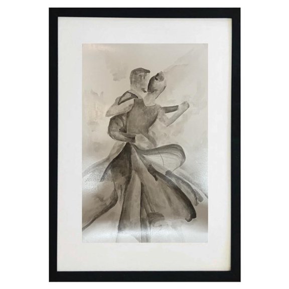 Cuadro de decorativo de pintado 100% a mano colección MilleniArt enmarcado con madera y vidrio