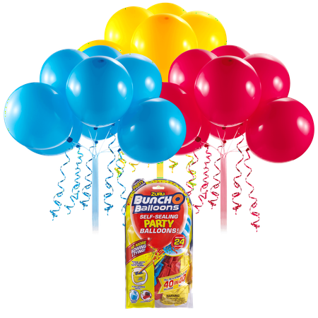 Bunch O Balloons Self-Sealing Latex Party Balloons, Red, Blue, & Yellow, 11in,