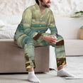 thumbnail image 7 of Daiia Serene Coastal Blue Sky for Men's Long-Sleeved Pajama Set – Soft & Comfortable Sleepwear Button-Up Pajamas Cozy Lounge Wear-XX-Large, 7 of 7
