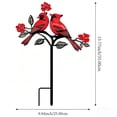thumbnail image 2 of Metal Flower Garden Stake, Cardinal Garden Decor, Metal Yard Art Outdoor and Garden, Flower Bed Decorations Outdoor, 14X10 Inch Flat Red Cardinal Metal Ground Stake, Weatherproof, 2 of 4