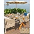 thumbnail image 5 of Outdoor Tablecloth with Umbrella Hole for Patio/Picnic/Party/Camping, Spring Daisy Waterproof Table Cloth Rectangle Table Cover Washable, Country Vintage Yellow White Floral Leaf Plaid (60"x 120"), 5 of 8