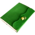 thumbnail image 3 of Jaald 10" Leather Journal Blank Notebook Handmade Travel Diary with Lock Writing Bullet Journal Christmas Gift Green Sketchbook for Artists, 3 of 8