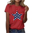 thumbnail image 7 of Cavosen Women Shirts Short Sleeve Crew Neck 4th of July Patriotic Tee Red White and Blue Graphic Shirt Summer Basic Tops, 7 of 7