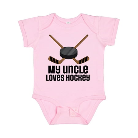 

Inktastic My Uncle Loves Hockey Gift Baby Boy or Baby Girl Bodysuit