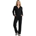 thumbnail image 1 of Conjunto Mujer 2 Piezas Tejido Acanalado Blusa Manga Larga con Cierre y Pants Rectos para Muje, 1 of 5