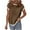 Coffee, variant on CHGBMOK T Shirts for Women Short-Sleeved Summer Rib Knit T-shirt Short-Sleeved Crew-Neck Top/Shirt M