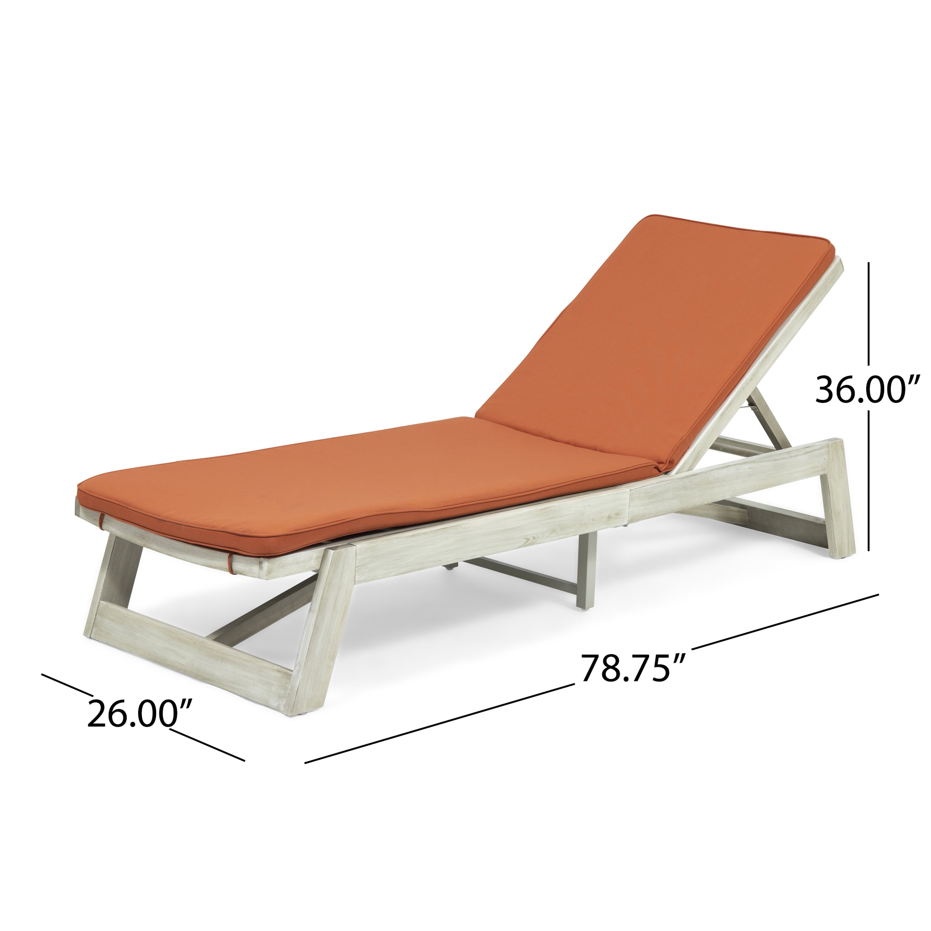 Noble House Acacia Wood Water Resistant Fabric and Cushion Sets Chaise Lounge - Set of 2