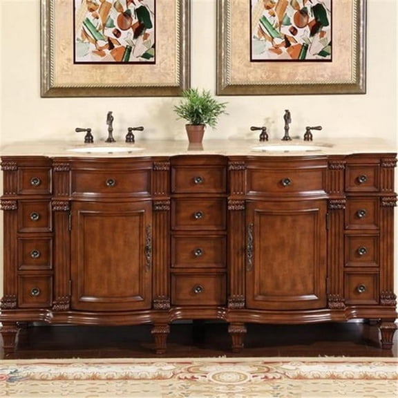72 in. Esther Double Sink Bathroom Vanity in Brazilian Rosewood