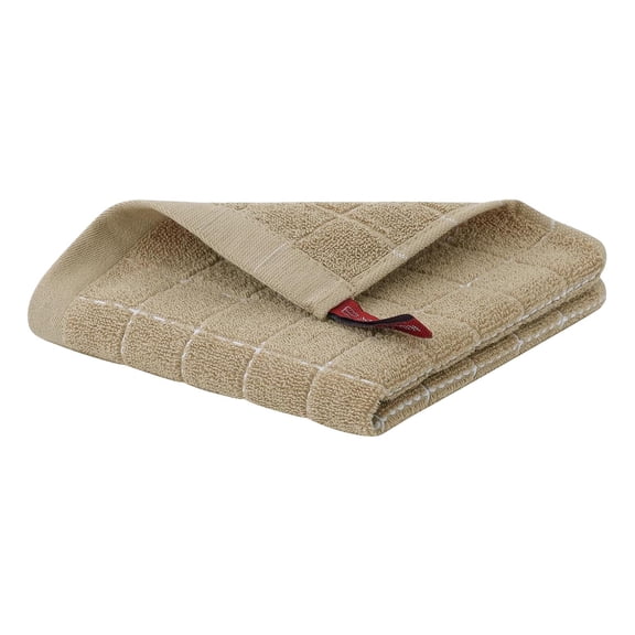 1 Pc Cotton Terry Kitchen Dish Cloths, Ultra Soft and Absorbent Dish Towels for Kitchen, Suitable for Drying and Washing Dishes, 12x12 Inch, Khaki