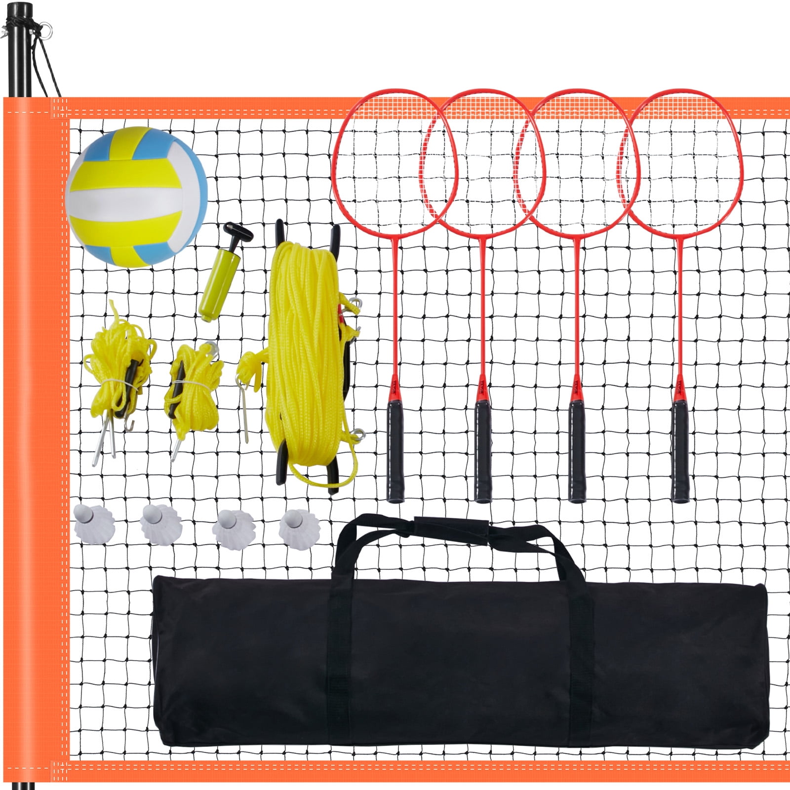 バレーボールセット Franklin Sports Volleyball + Badminton Net Sets - Full Set