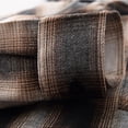 thumbnail image 5 of Sevevn Men's Plaid Flannel Shirt Hooded Jacket Long Sleeve Button Dual Pocket Loose Casual Fall Shacket Outerwear Coat Khaki 4XL, 5 of 8