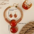 thumbnail image 2 of 3PCS/Set Aluminum Wire Jewelry Resin Round Bead Necklace and Earring Bangle Set for Women Colorful Fashion Costume Accessory for Weddings Parties Everyday Wear, 2 of 3