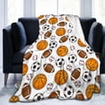 thumbnail image 1 of LHSHID American Football Cool Sport Ball Throw Blanket Soft Bed Bedding Warm Cozy Plush Flannel Fleece Blankets Gifts for Kids Boys Teens Sofa Couch Bedroom Home Decor 60x80in, 1 of 6